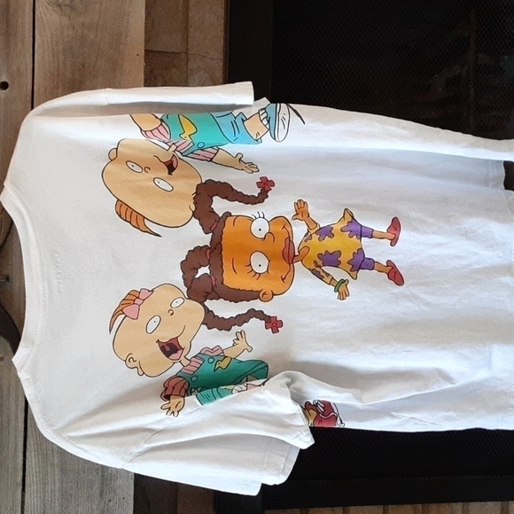 Nickelodeon Rugrats character graphic print white short sleeve shirt S/M - Picture 6 of 7